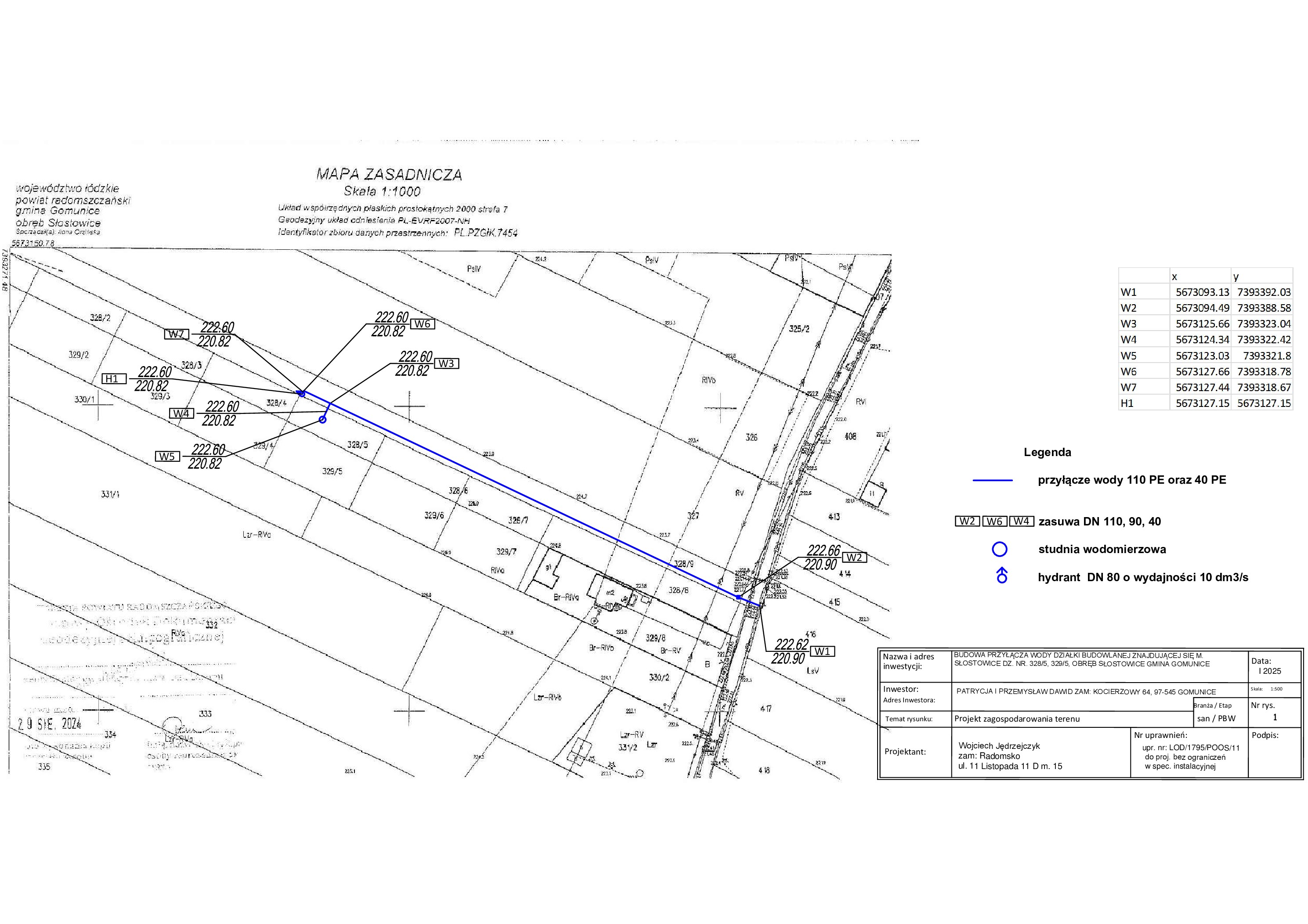 Przyłącza wod-kan i gaz - PZT (PDF) - widok 1 | Projektant Budownictwa